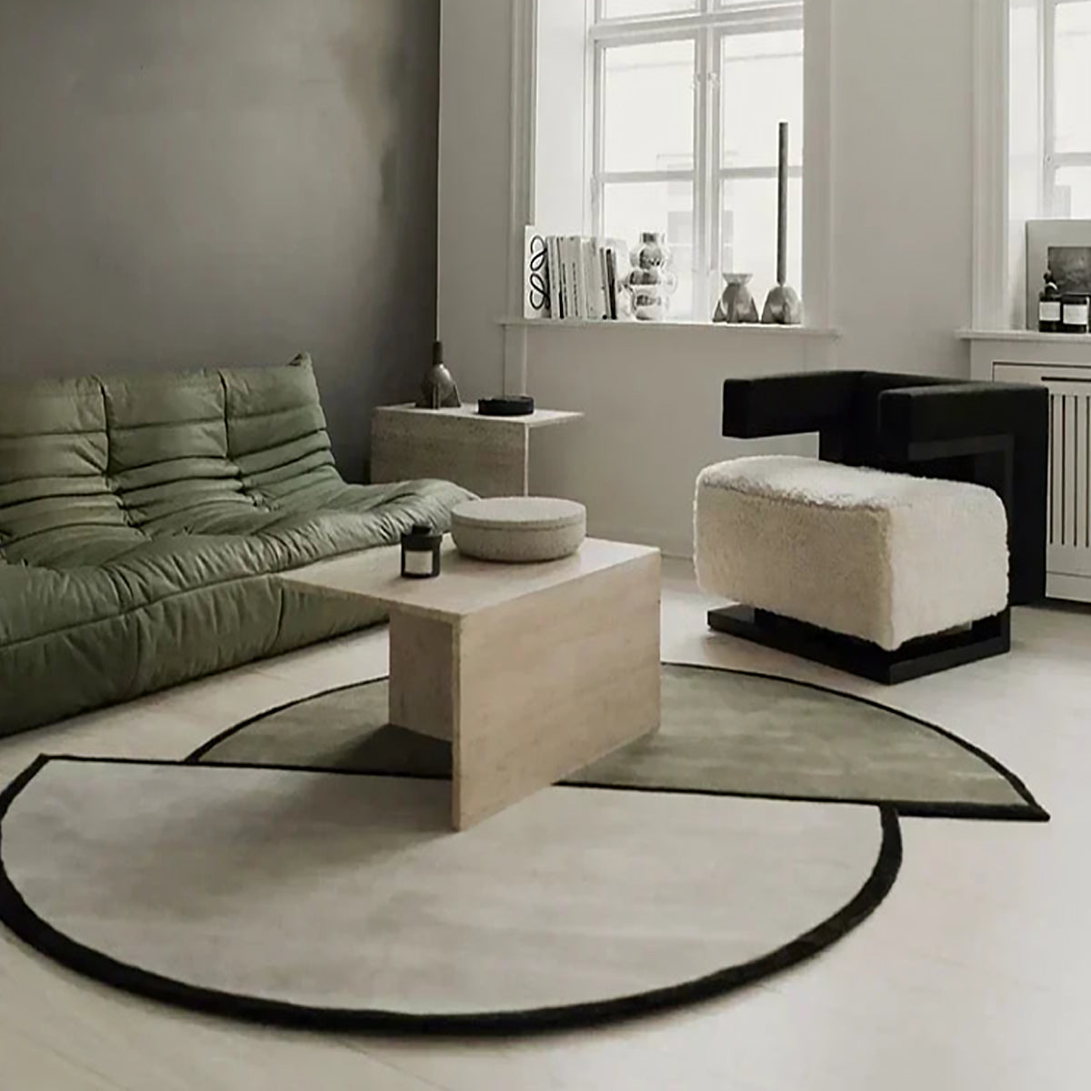 Arketa Halo | Wasbaar tapijt in halve cirkelvorm