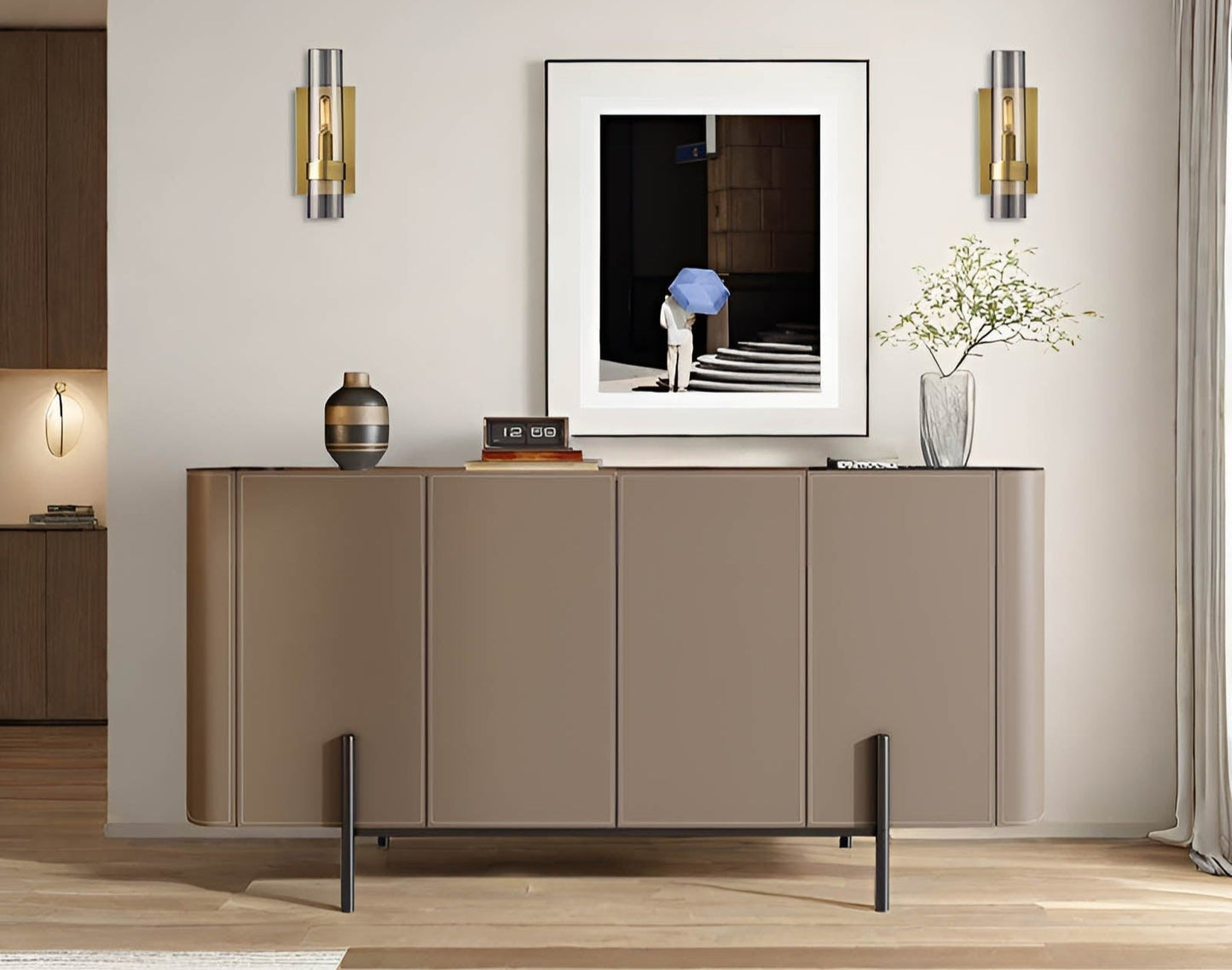 Zwarte design wandlamp – vlamvormige LED-lamp voor modern wonen