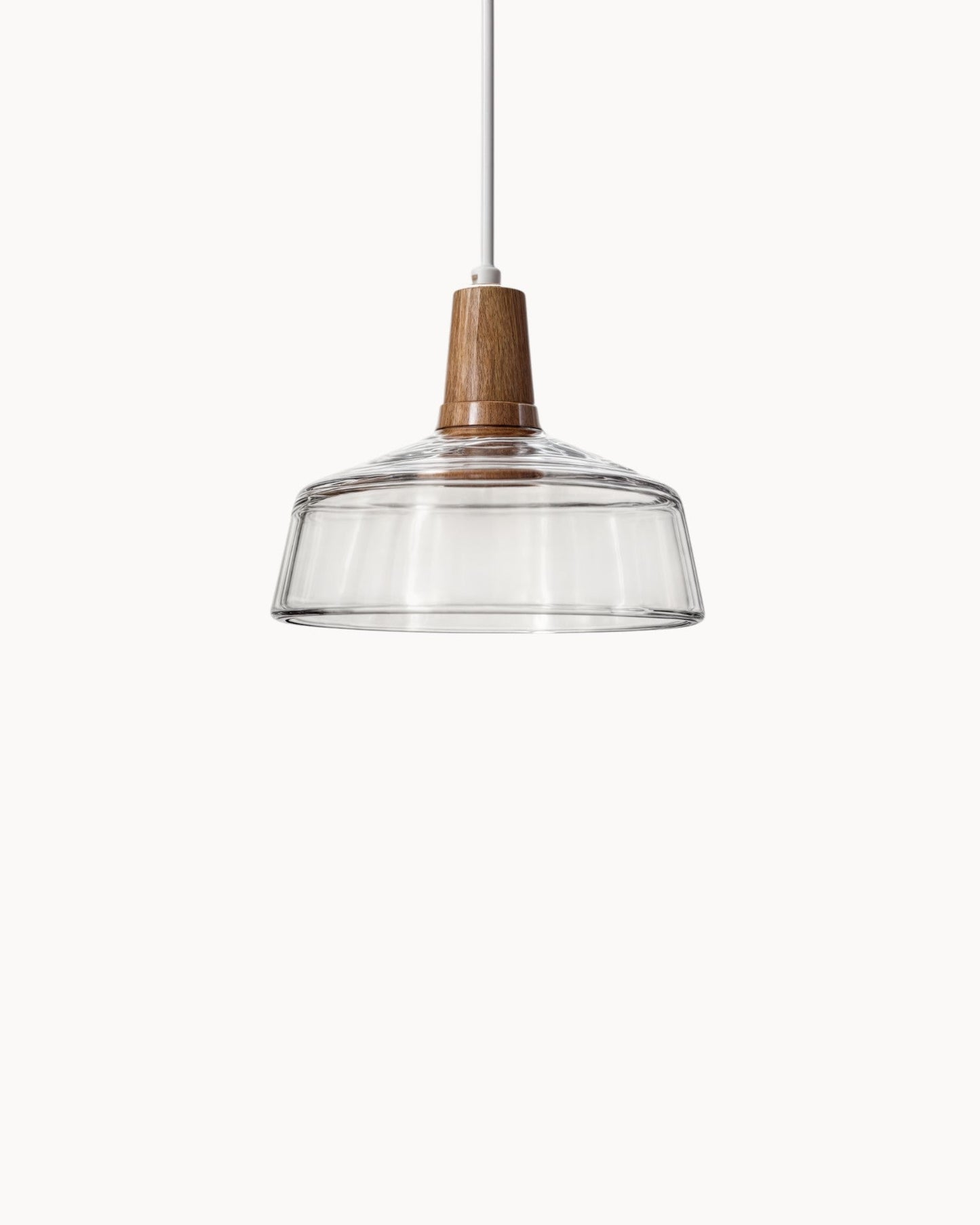 Loftlamp – Moderne Scandinavische glazen lamp met houten voet (E27)