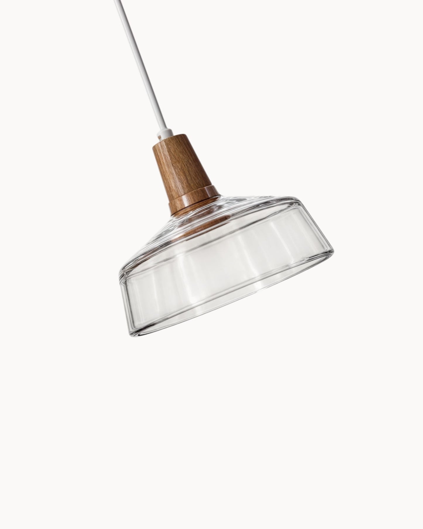 Loftlamp – Moderne Scandinavische glazen lamp met houten voet (E27)