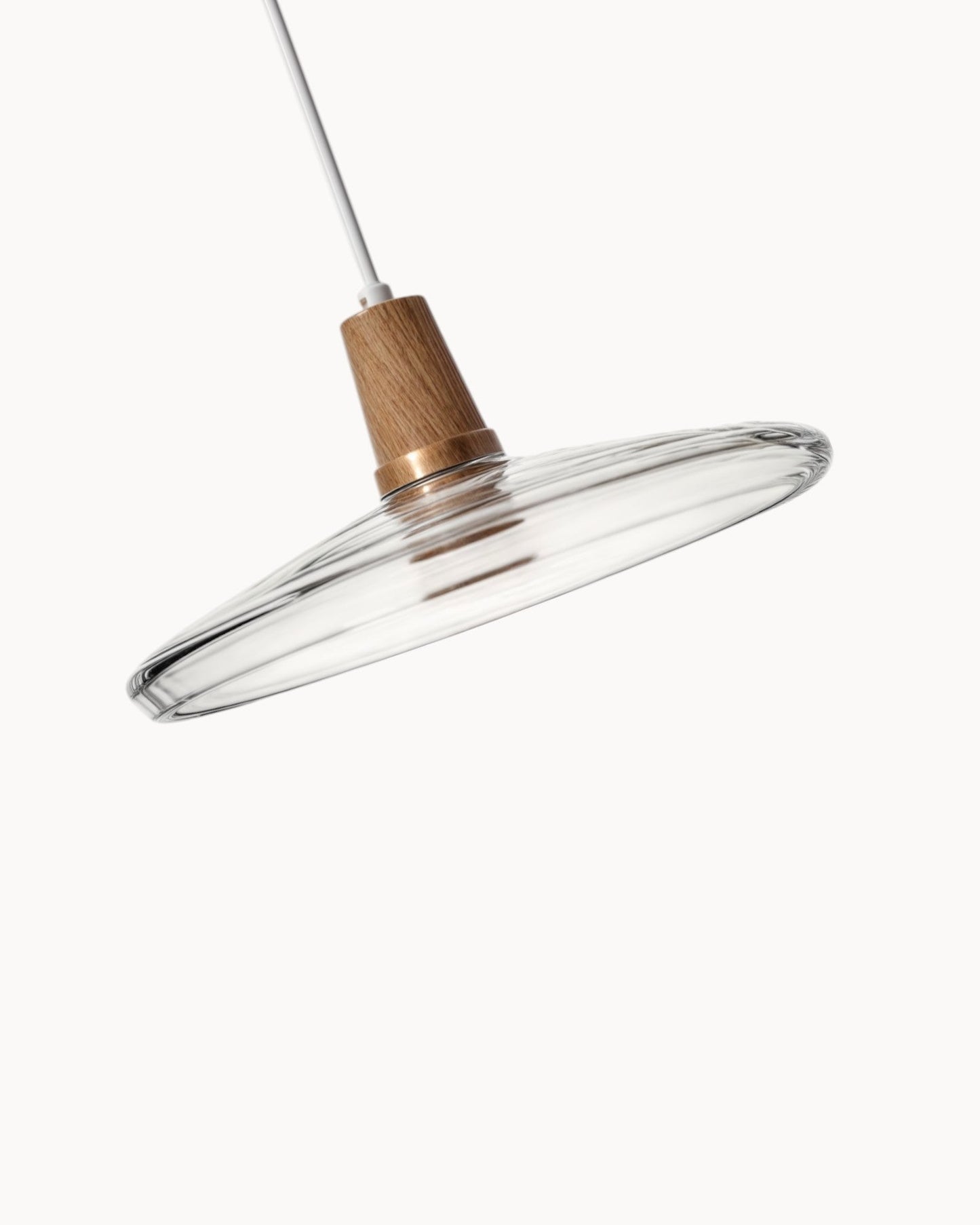 Loftlamp – Moderne Scandinavische glazen lamp met houten voet (E27)