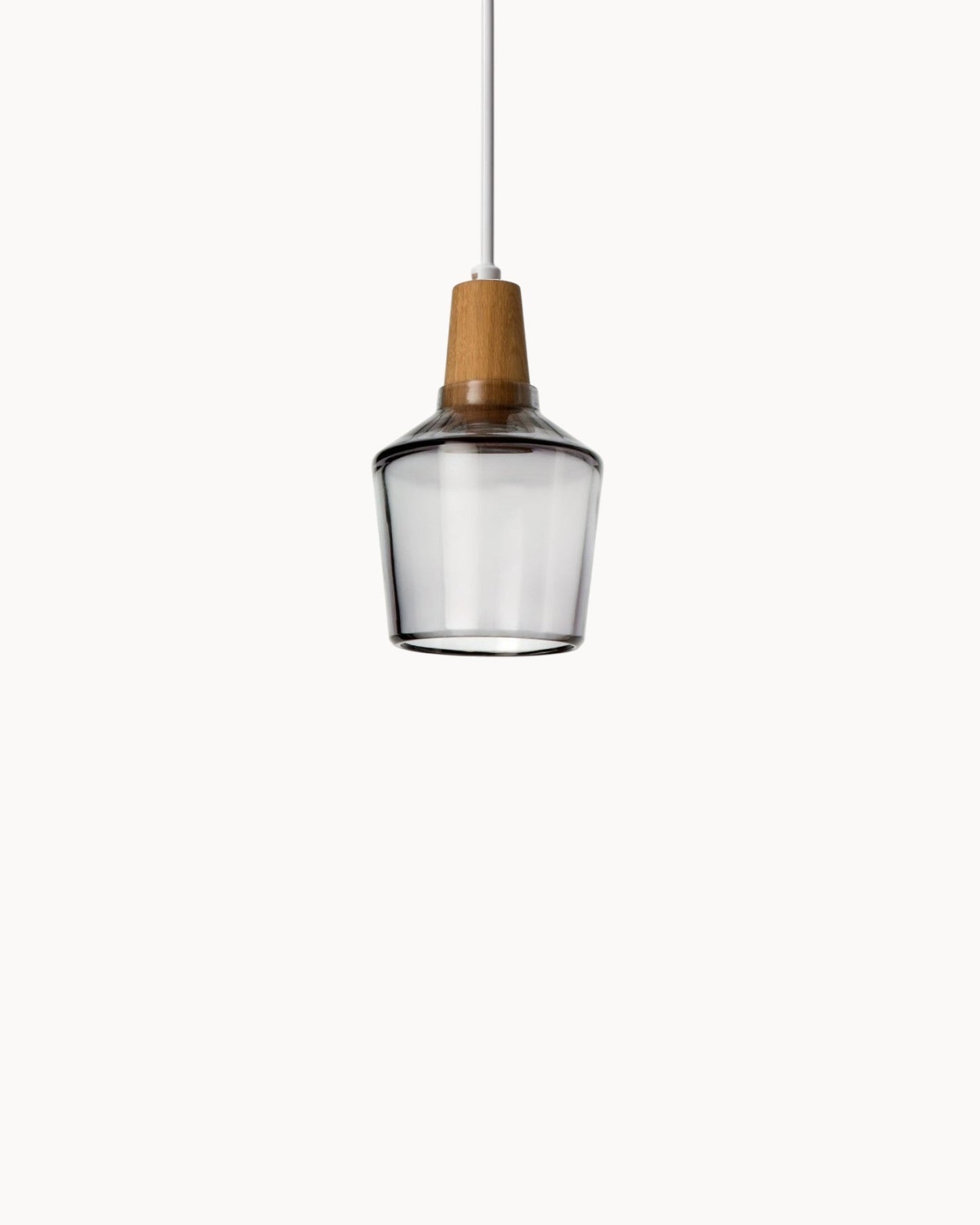 Loftlamp – Moderne Scandinavische glazen lamp met houten voet (E27)