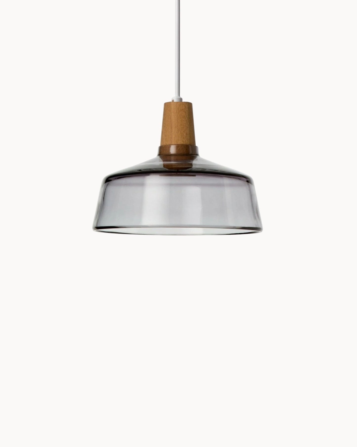 Loftlamp – Moderne Scandinavische glazen lamp met houten voet (E27)