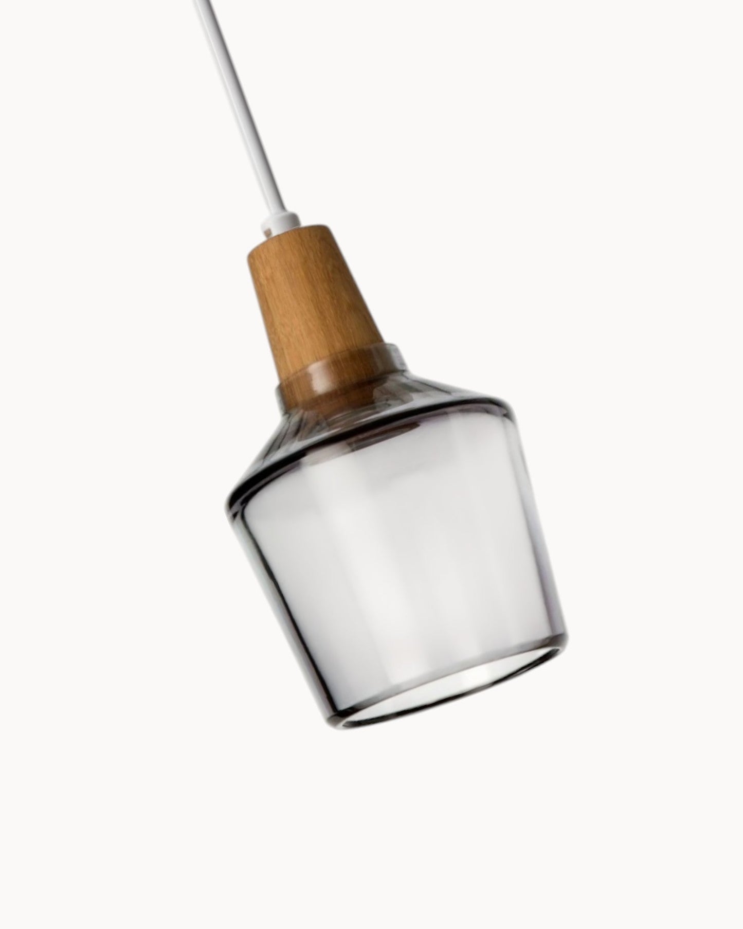 Loftlamp – Moderne Scandinavische glazen lamp met houten voet (E27)