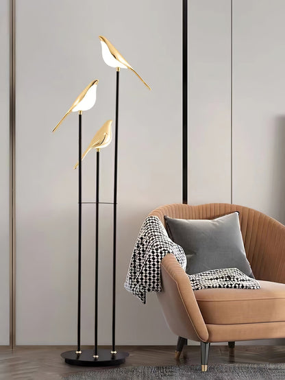 Aurevo Perch | LED-vloerlamp met decoratief vogelmotief