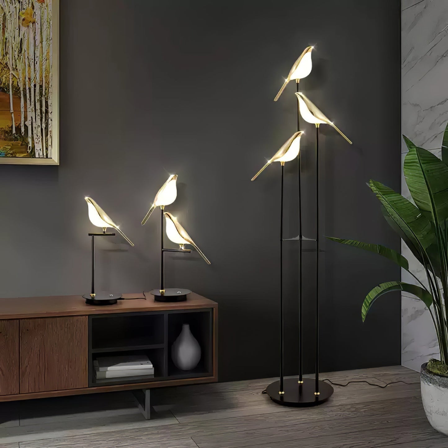 Aurevo Perch | LED-vloerlamp met decoratief vogelmotief