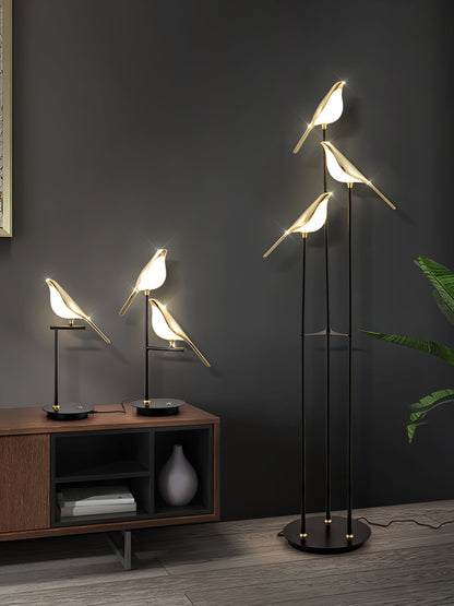 Aurevo Perch | LED-vloerlamp met decoratief vogelmotief