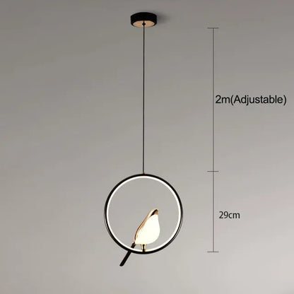 Aviora – Hanglamp met gouden vogel (LED, glas & metaal)