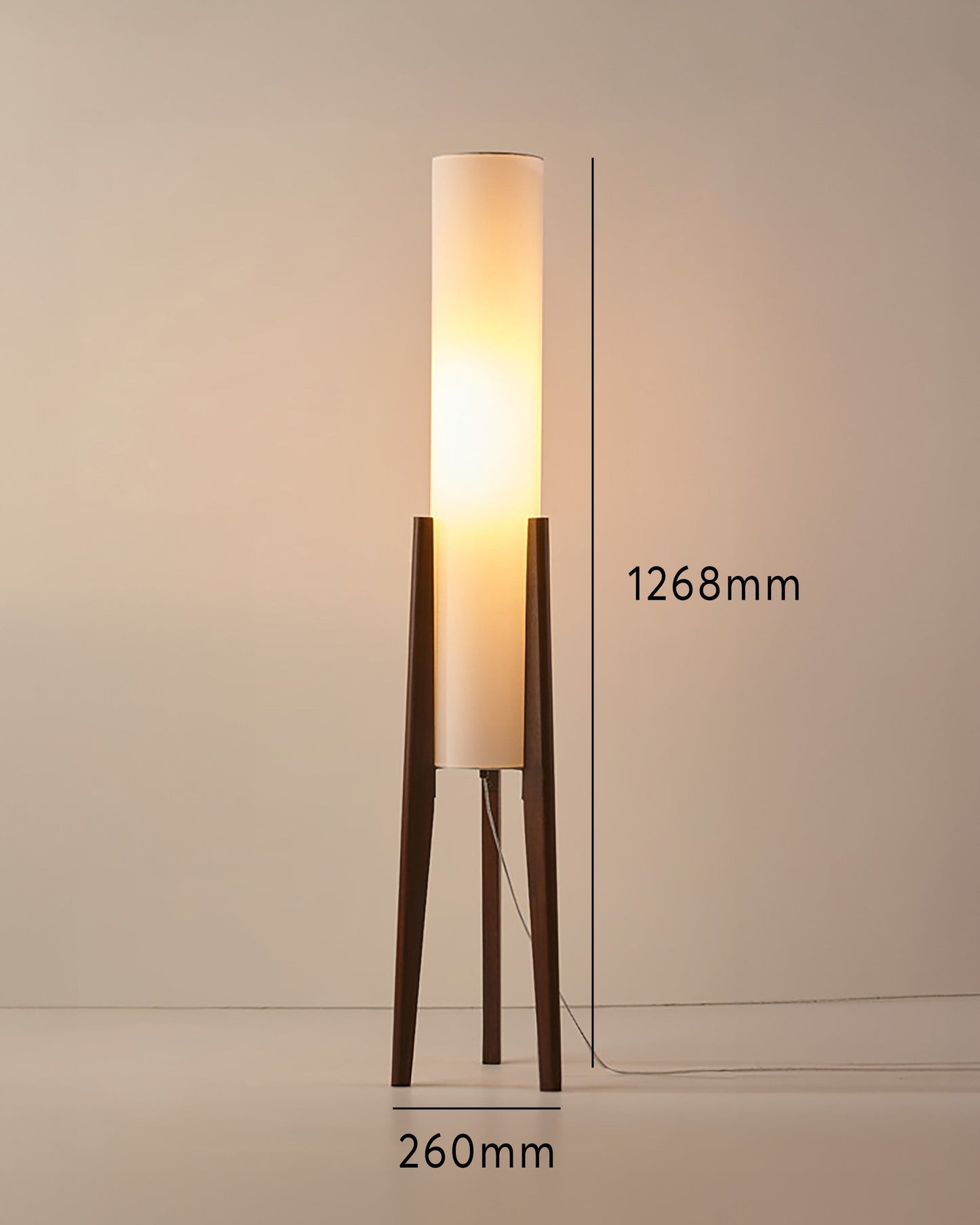 Lunara | Japandi massief houten vloerlamp met LED-licht