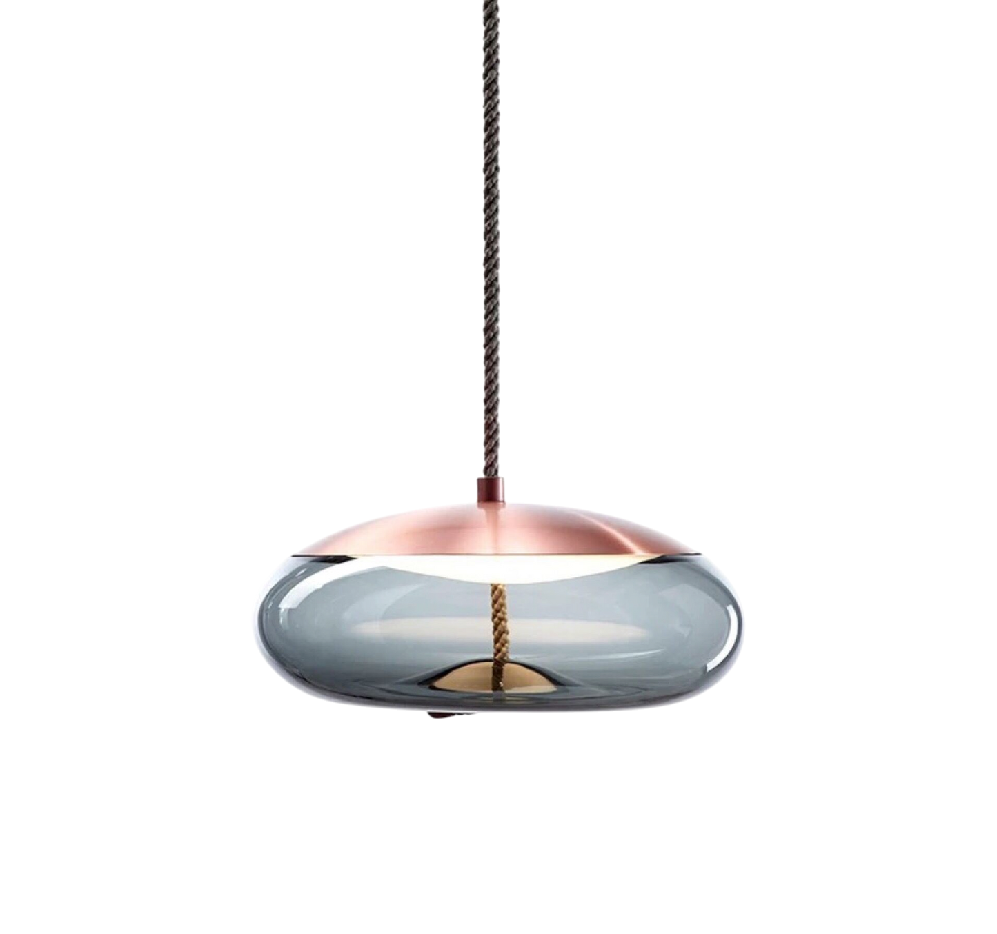 Isolara – hanglamp in roségoud met touwaccent