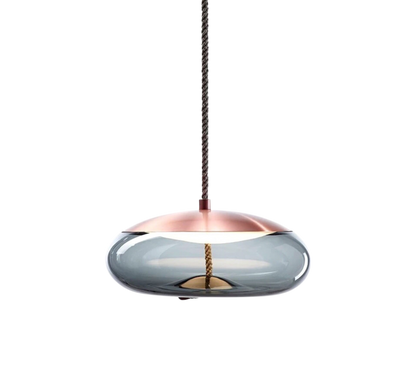 Isolara – hanglamp in roségoud met touwaccent