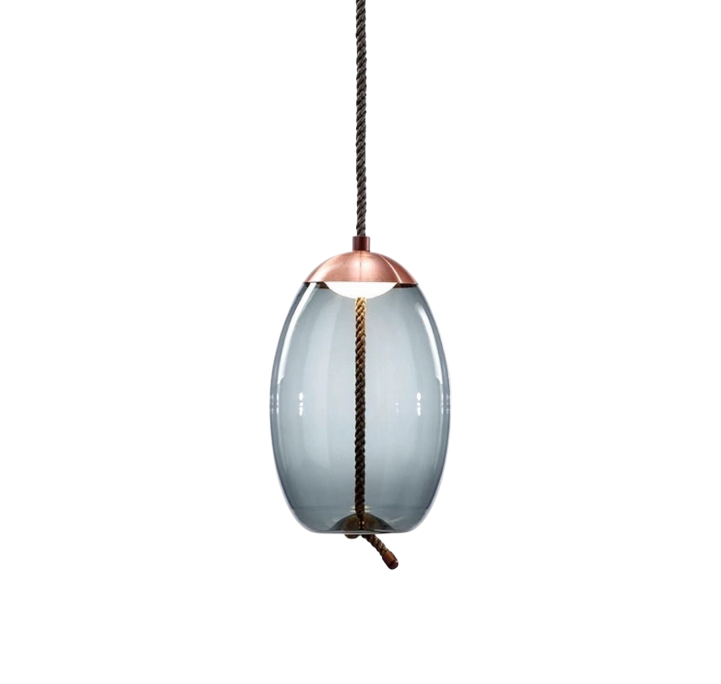 Isolara – hanglamp in roségoud met touwaccent