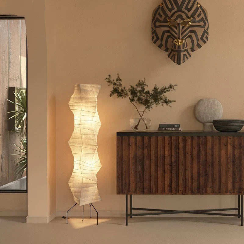 Yunari Flow | Japandi-vloerlamp van rijstpapier