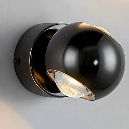 Orbis LED-wandlamp – draaibare bolvormige lamp in zwart met 360° lichtuitlijning