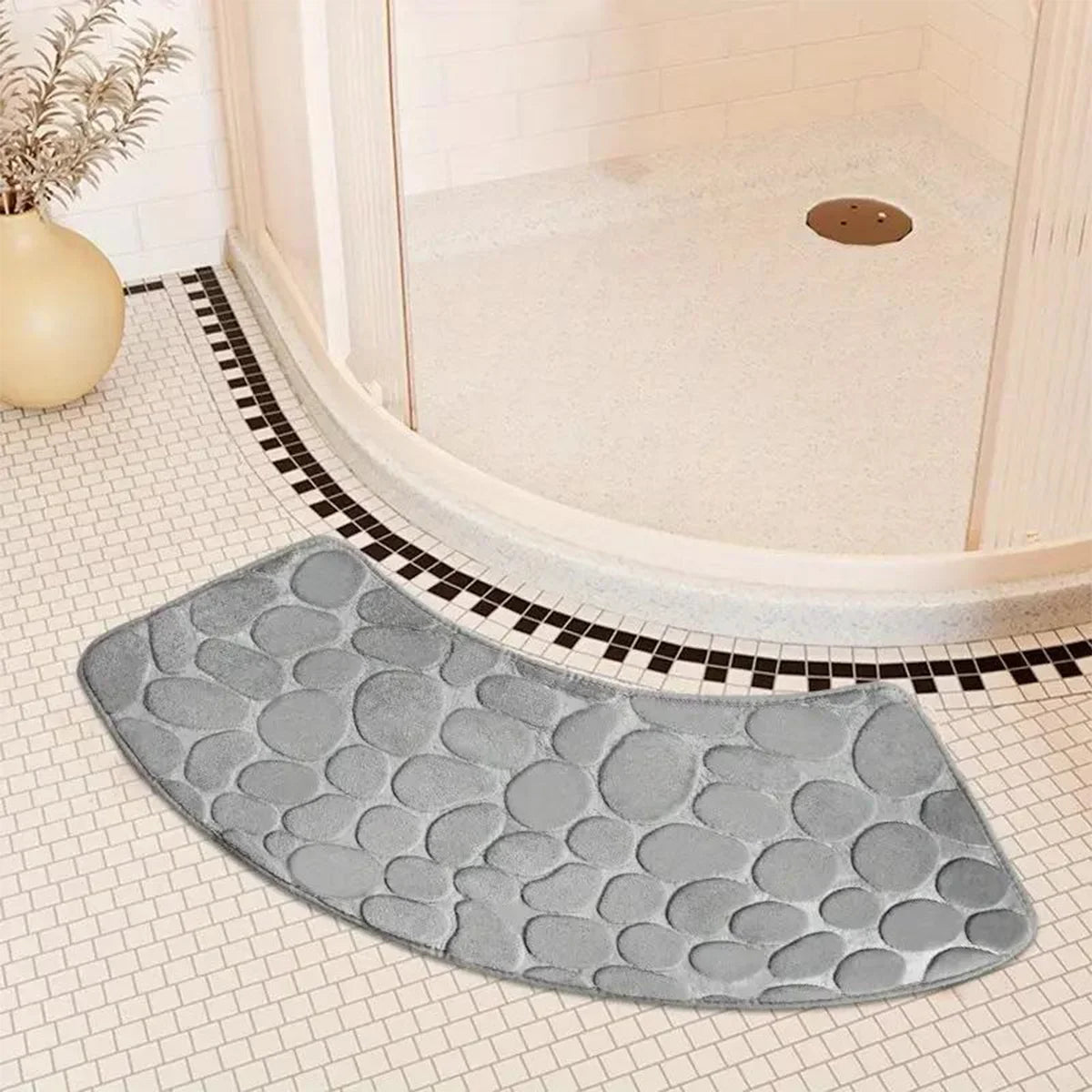Verina - Gebogen Verdikte Antislip Badmat voor Douche en Toiletvloer