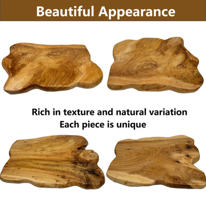 Cyralith - Houten Bijzettafel met Natuurlijke Rand Nachtkastje Plantenstandaard