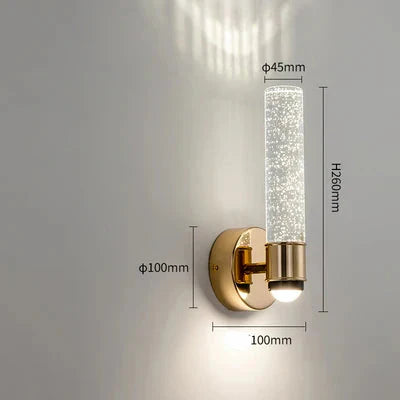 Kristallen wandlamp – glamoureuze wandlamp met bolglas en metalen frame