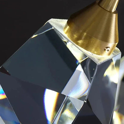 Nina hanglamp – LED-plafondlamp met 5 kristallen glazen kappen in goud