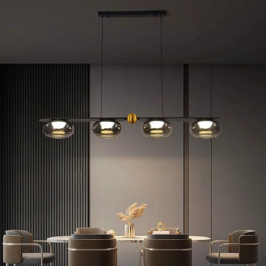 Alexia hanglamp met 4 glazen cilinders – moderne LED-hanglamp voor eetkamer en woonkamer