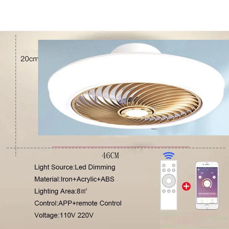 Aeralis Fold | Intelligente plafondventilator met licht & intrekbare bladen – stil & afstandsbedienbaar