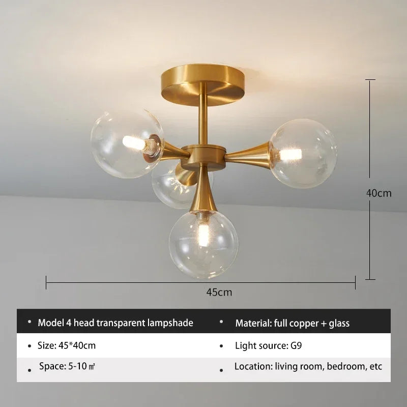 Lunavoire Sphere | LED-plafondlamp met glazen bol voor woon- en slaapkamer