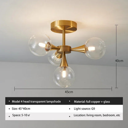 Lunavoire Sphere | LED-plafondlamp met glazen bol voor woon- en slaapkamer