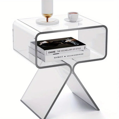 Bijzettafel Acryl Transparant | Smal Modern Ontwerp | Compact & Licht | Eyecatcher voor Woon- of Slaapkamer