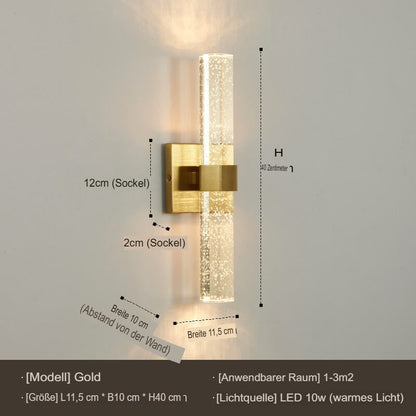 Moderne LED-bad-wandleuchte – elegant design met blaasglas en IP44-bescherming