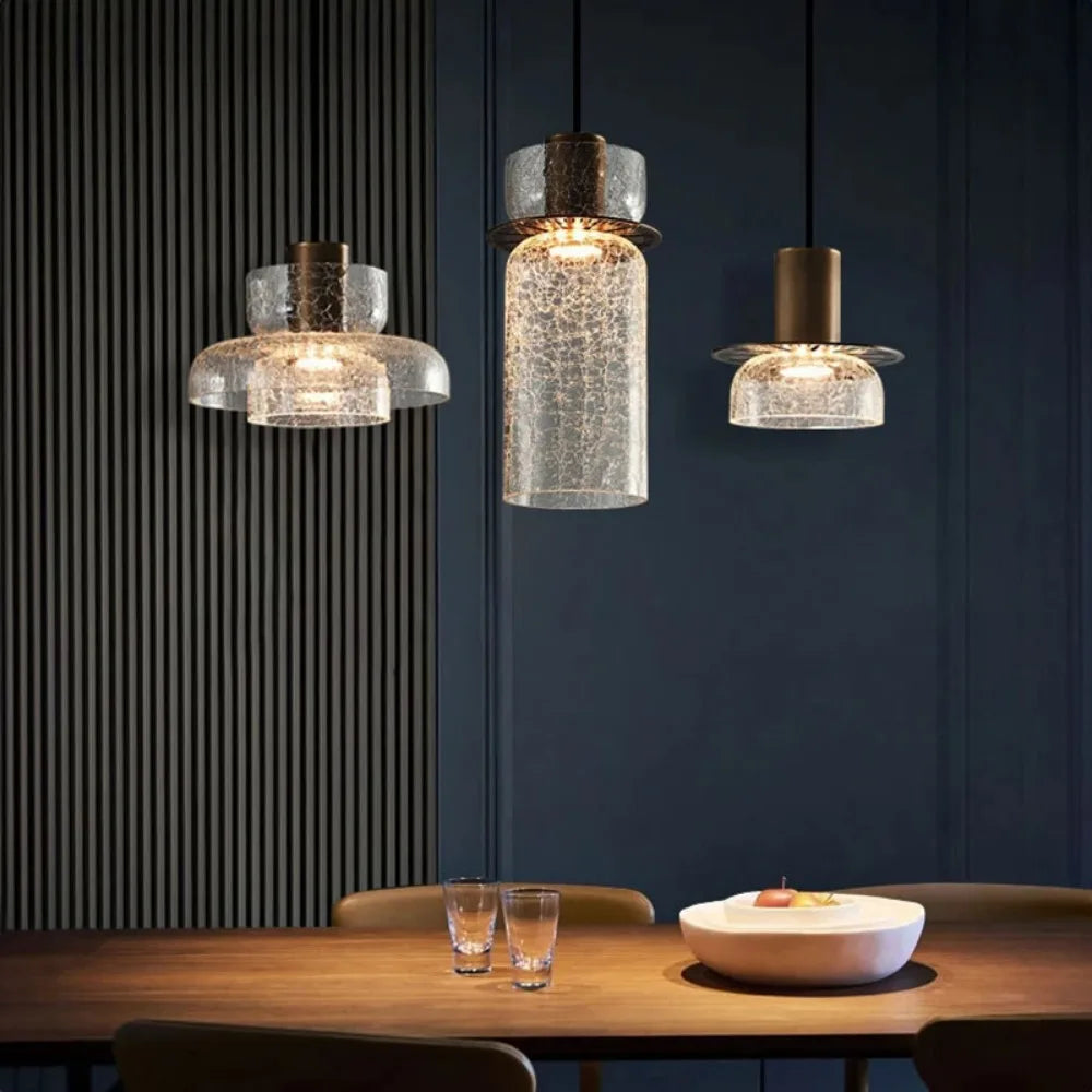 Candelora | Moderne glazen hanglamp met crackle-effect