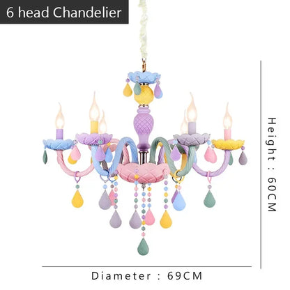 Solavine | Moderne kleurrijke kristallen hanglamp voor kinder- en meisjeskamer