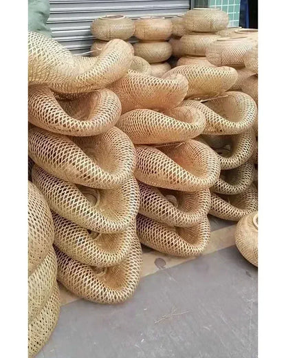 Liora Strå | Japandi Rattan hanglamp van handgevlochten bamboe