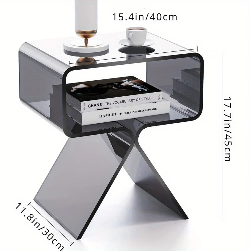 Bijzettafel Acryl Transparant | Smal Modern Ontwerp | Compact & Licht | Eyecatcher voor Woon- of Slaapkamer