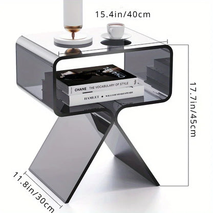 Bijzettafel Acryl Transparant | Smal Modern Ontwerp | Compact & Licht | Eyecatcher voor Woon- of Slaapkamer