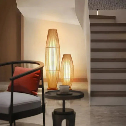 EcoBambu | Japandi bamboelamp | Duurzame LED-vloerlamp met natuurlijk design voor woonkamer