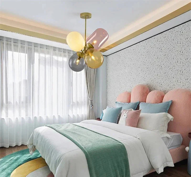 Antheia – Luxe hanglamp van gekleurd glas met artistiek ontwerp