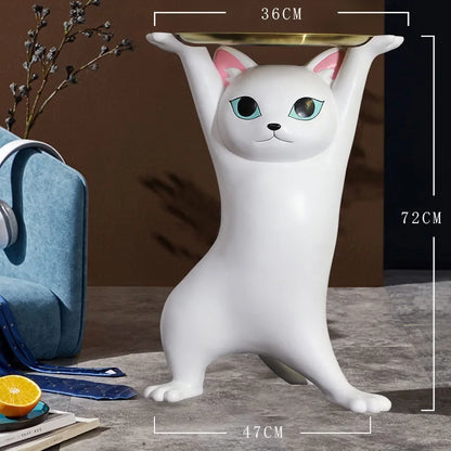 Bijzettafel Kattenfiguur | Decoratief & Speels Design | Compact Salontafeltje | Unieke Eyecatcher in Woonkamer