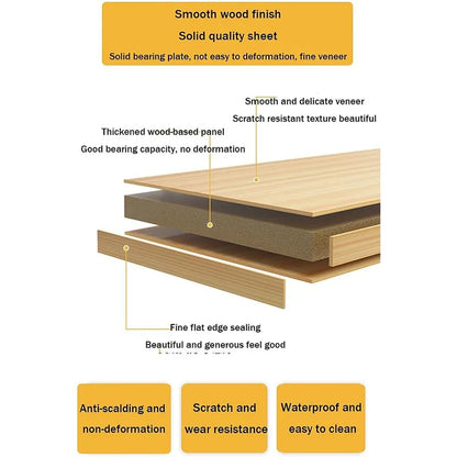 Nachtkastje Massief Hout | Twee Lagen | Modern & Tijdloos Design | Compact Bijzettafeltje