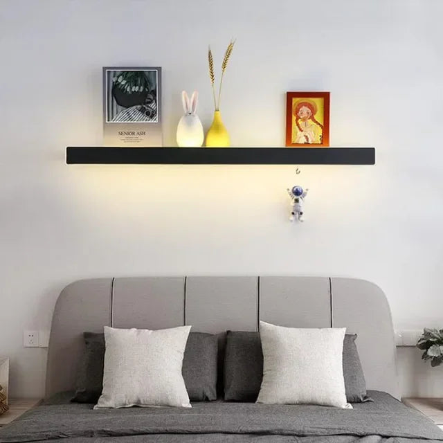 Luntheris – Moderne LED-wandlamp met plank voor slaapkamer & woonkamer