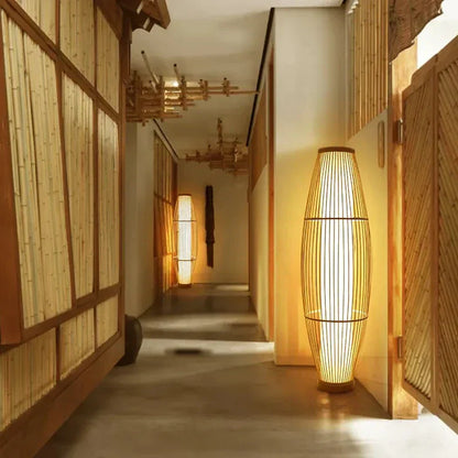 EcoBambu | Japandi bamboelamp | Duurzame LED-vloerlamp met natuurlijk design voor woonkamer