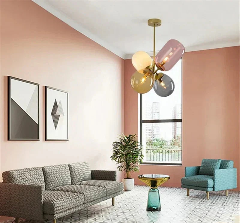 Antheia – Luxe hanglamp van gekleurd glas met artistiek ontwerp