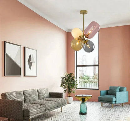 Antheia – Luxe hanglamp van gekleurd glas met artistiek ontwerp