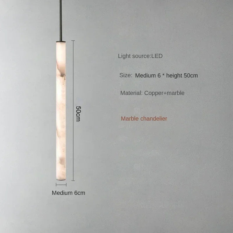 Lunvero Minara | LED-hanglamp van marmer en koper voor stijlvolle woonruimtes