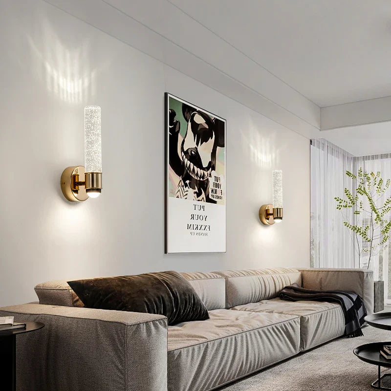 Kristallen wandlamp – glamoureuze wandlamp met bolglas en metalen frame