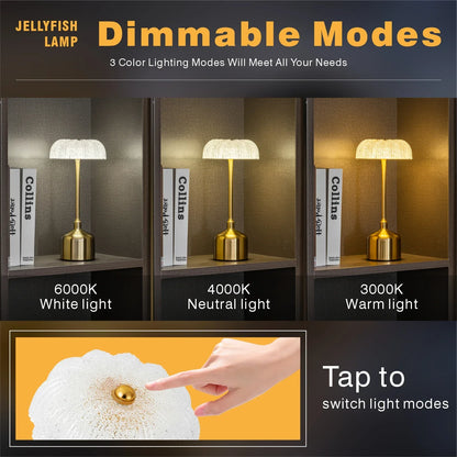 LumiFlora lamp | Oplaadbare kristallen tafellamp met bloemenpatroon