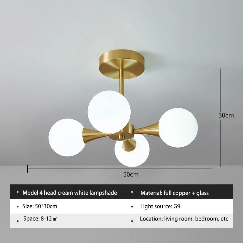 Lunavoire Sphere | LED-plafondlamp met glazen bol voor woon- en slaapkamer