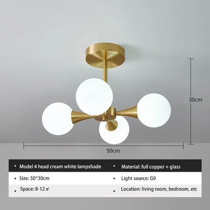 Lunavoire Sphere | LED-plafondlamp met glazen bol voor woon- en slaapkamer