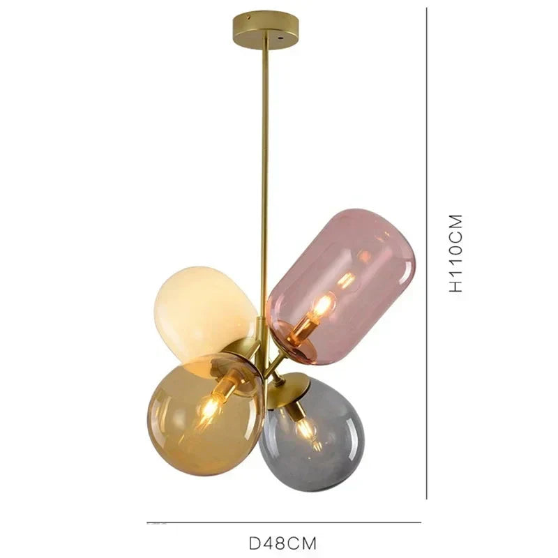 Antheia – Luxe hanglamp van gekleurd glas met artistiek ontwerp