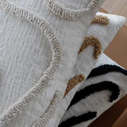 Boho Chenille Sierkussen | Geometrisch Design | Zachte Luxe Stof 45x45 cm