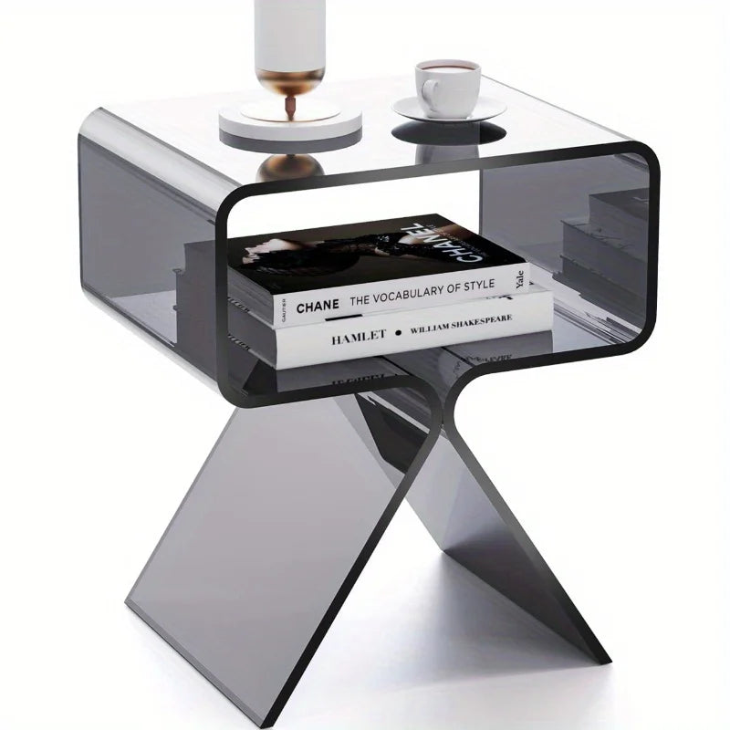 Bijzettafel Acryl Transparant | Smal Modern Ontwerp | Compact & Licht | Eyecatcher voor Woon- of Slaapkamer