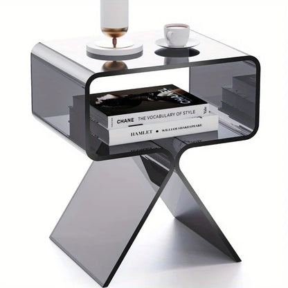 Bijzettafel Acryl Transparant | Smal Modern Ontwerp | Compact & Licht | Eyecatcher voor Woon- of Slaapkamer